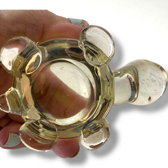 Paperweight clear Glass Turtle Round Figurine Desk Office Decor Whimsical - Picture 4 of 6